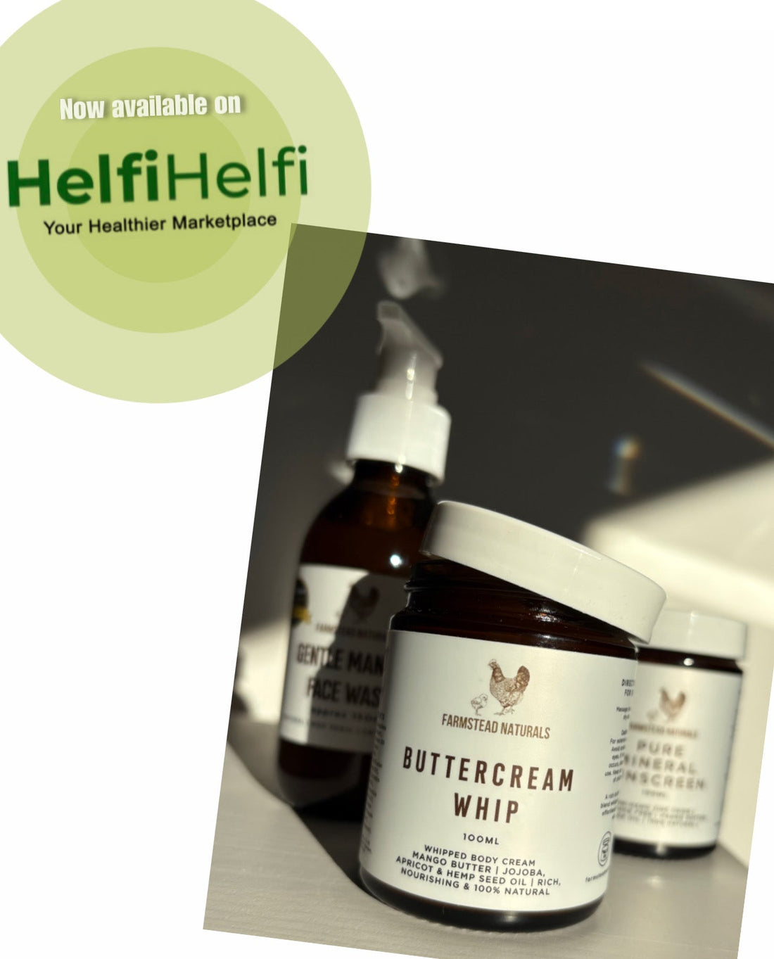 Farmstead Naturals natural skincare now available on HelfiHelfi, an online marketplace for trusted health-focused products and independent brands.