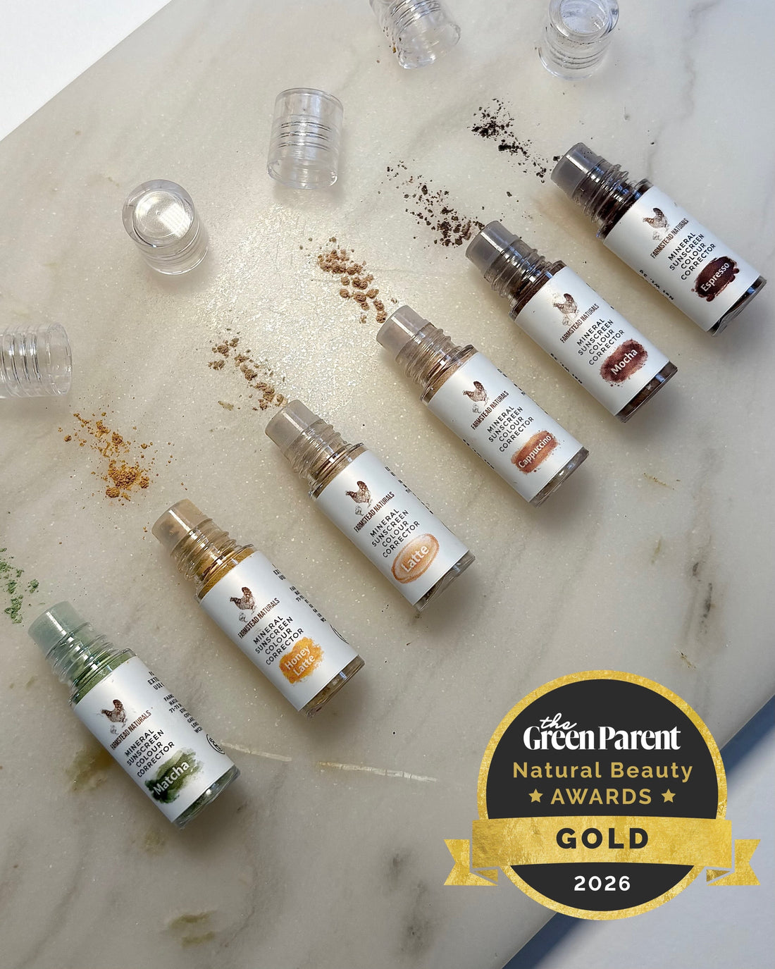 mineral colour correctors for zinc sunscreen reducing white cast on sensitive and rosacea prone skin