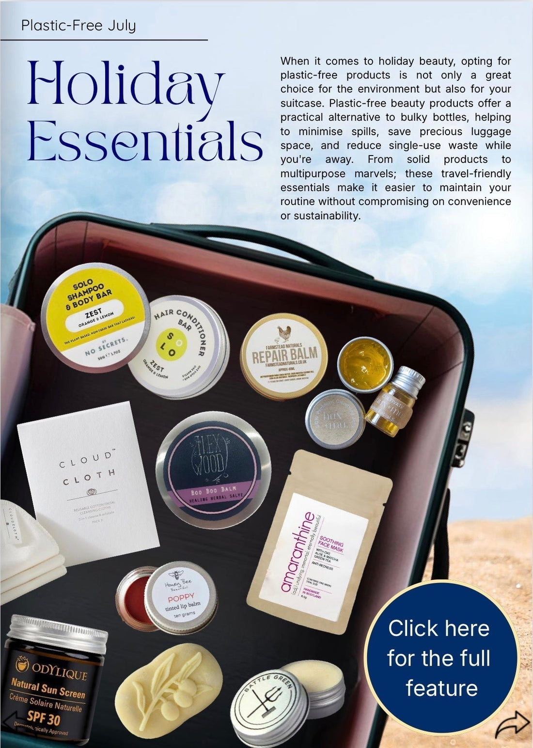 Farmstead Naturals Featured in Beauty Folio Magazine’s Plastic-Free July Holiday Essentials