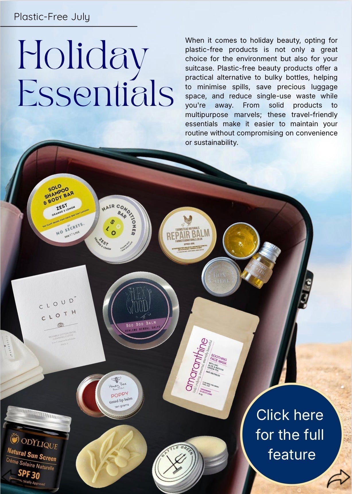 Farmstead Naturals Featured in Beauty Folio Magazine’s Plastic-Free July Holiday Essentials