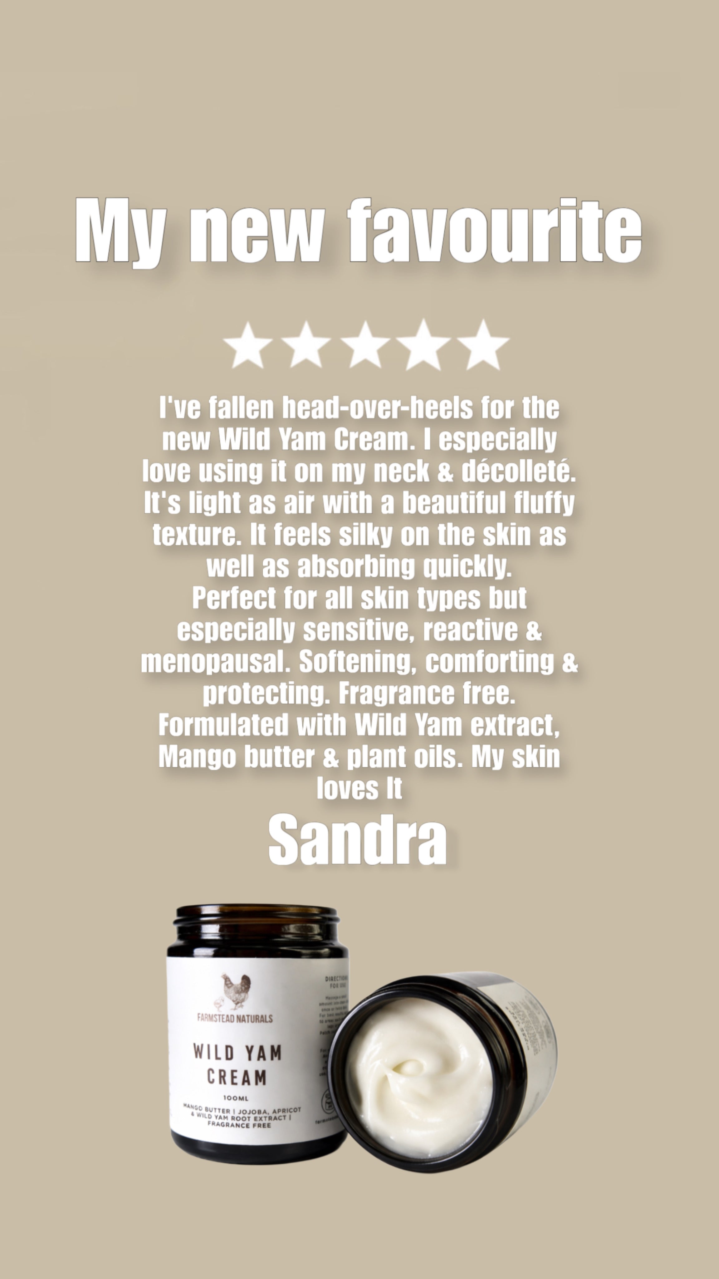 Wild Yam Cream for Menopause & Sensitive Skin (Fragrance Free)