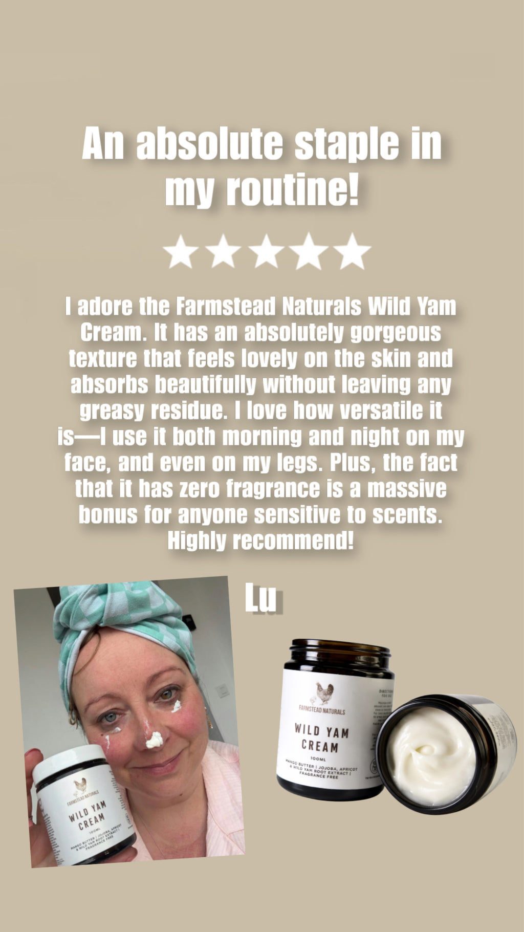 Wild Yam Cream for Menopause & Sensitive Skin (Fragrance Free)