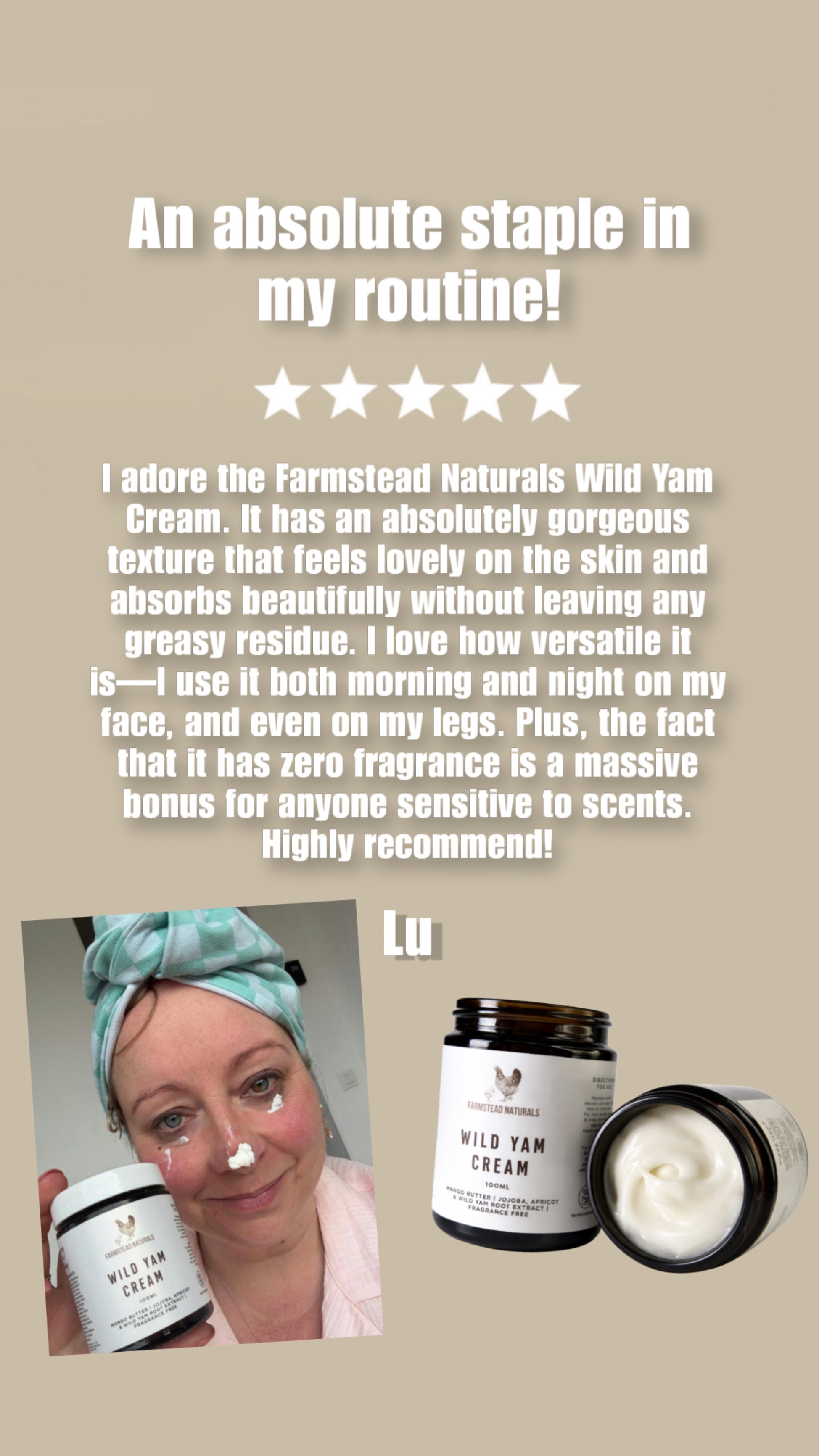 Wild Yam Cream for Menopause & Sensitive Skin (Fragrance Free)