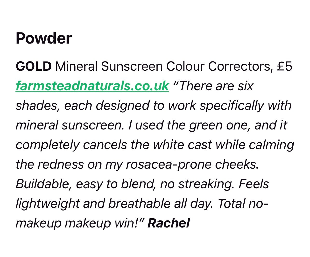 Mineral Sunscreen Colour Correctors