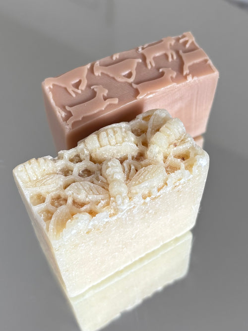 Natural zinc honey and oat soap bar for calming sensitive skin